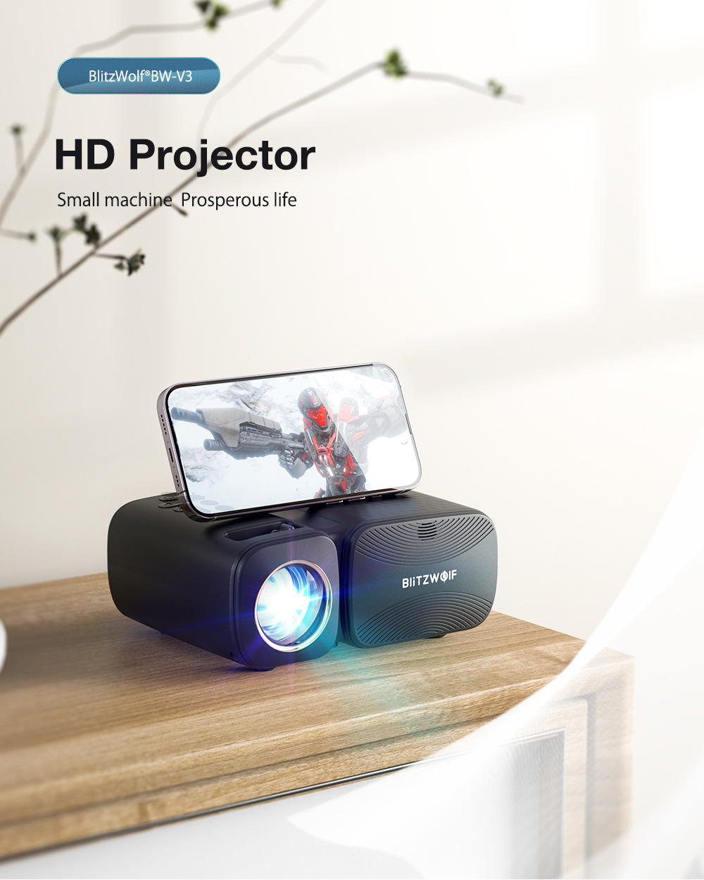 BlitzWolf® BW-V3 Mini LED Projector